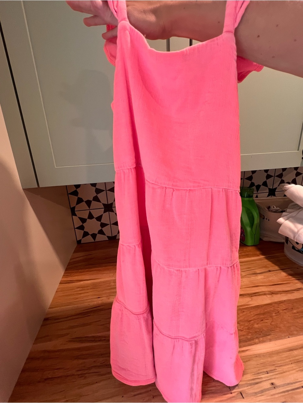 Vineyard Vines Girls Coral Tiered Cotton Dress Sz 10 Puff Sleeve Summer Beach - Picture 3 of 9